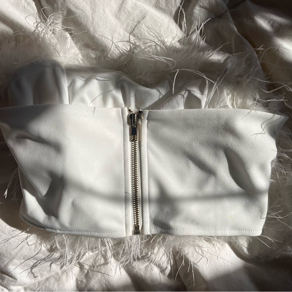 White Feather Strapless Top - Picture 4 of 4